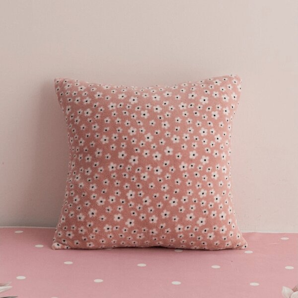 Husa de perna dubla fata DUO SENSE DAISELLE 45x45 cm microplus/flanel, roz
