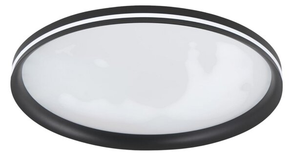 Fabas Luce Plafonieră LED Isy, negru, Ø 55 cm, metal, CCT, dimabilă, reglabil, Negru, Camera de zi / sufragerie, Metal, Modern