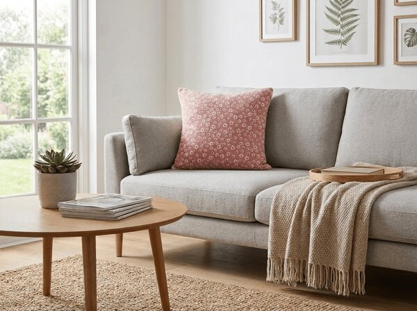 Husa de perna dubla fata DUO SENSE DAISELLE 45x45 cm microplus/flanel, roz