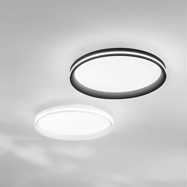 Fabas Luce Plafonieră LED Isy, negru, Ø 45 cm, metal, CCT, dimabilă, reglabil, Negru, Camera de zi / sufragerie, Metal, Modern