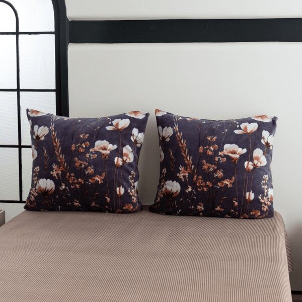 Fata de perna reversibila DUO SENSE ARVENA 45x45 cm microplus/flanel, gri inchis
