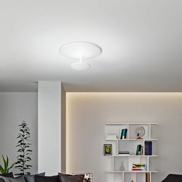 Fabas Luce Plafonieră LED Conrad, alb, Ø 50 cm, metal, dimabilă, reglabil, Alb, Camera de zi / sufragerie, Metal, Modern