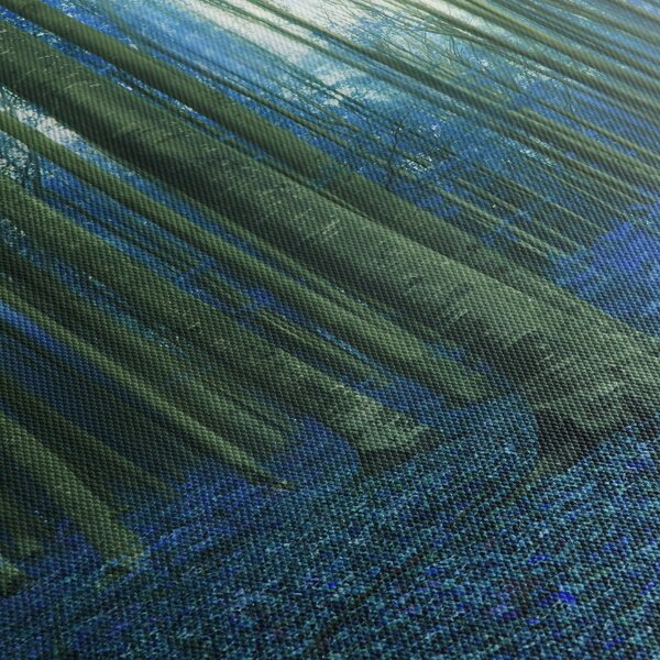 Tablou - Pădure albastră (cu ceas) (90x30 cm)