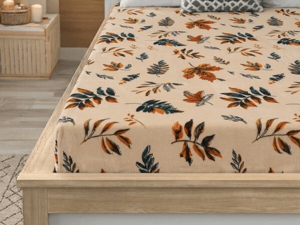 Cearsaf Cocolino microplus cu elastic AUTUMNA 160x200 cm crem