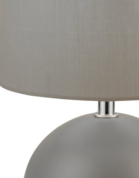 Searchlight Lampa de masă Quorin, gri, textil/oțel, 25 cm, E14, Gri, Camera de zi / sufragerie, Țesătură / Textil, Modern