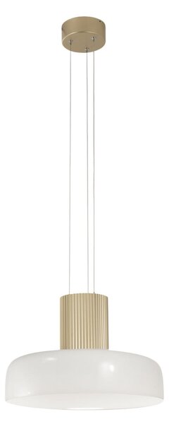 Fabas Luce Lampă suspendată LED Lunar, alb/auriu, sticlă, CCT, dimabilă, reglabil, Alb, Camera de zi / sufragerie, Sticlă, Modern