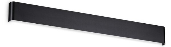 IDEAL LUX Aplică de perete Delta, negru, lățime 83 cm, 3.000 K, Negru, Camera de zi / sufragerie, Aluminiu, Modern, Perete unghiular