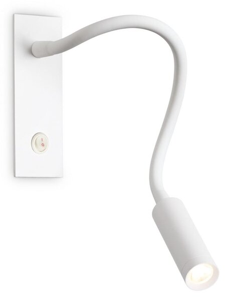 IDEAL LUX Ideal Lux Aplică de perete LED IO, alb, braț flexibil, comutator, Alb, dormitor, Aluminiu, Modern