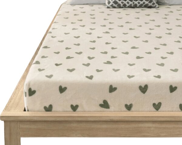 Cearsaf Cocolino microplus cu elastic HEARTINO 90x200 cm crem