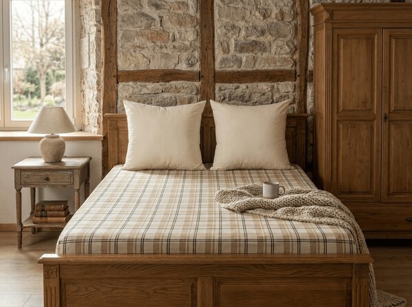 Cearsaf Cocolino microplus cu elastic PLAID 160x200 cm crem