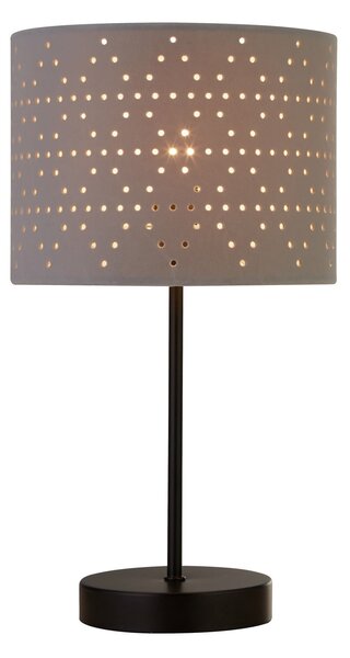 Searchlight Lampa de masă Taave, gri/negru, textil, metal, 27 cm, E14, Gri, Camera de zi / sufragerie, Țesătură / Textil, Modern
