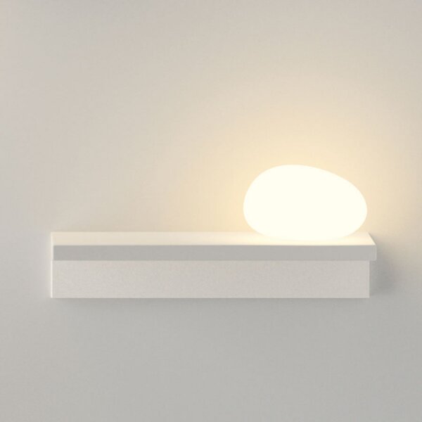Vibia Aplică de perete LED Suite, piatră dreapta, alb, 14 cm, Alb, Camera de zi / sufragerie, Plastic, Design