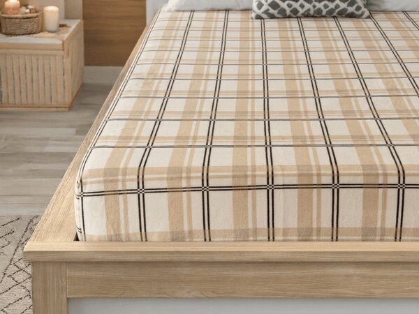 Cearsaf Cocolino microplus cu elastic PLAID 160x200 cm crem
