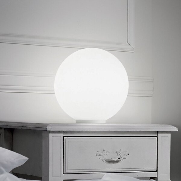 IDEAL LUX Lampa de masă Ideal Lux Mapa, Ø 20 cm, sticlă opală, sferică, E27, Alb, Camera de zi / sufragerie, Sticlă, glob