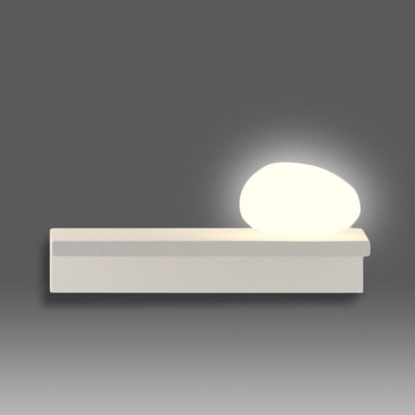 Vibia Aplică de perete LED Suite, piatră dreapta, alb, 14 cm, Alb, Camera de zi / sufragerie, Plastic, Design