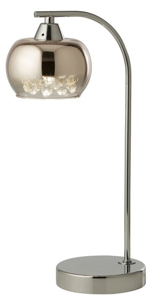 Searchlight Lampa de masă Ianis, gri, metal/sticlă, înălțime 36 cm, G9, Transparent, Camera de zi / sufragerie, Sticlă, Modern