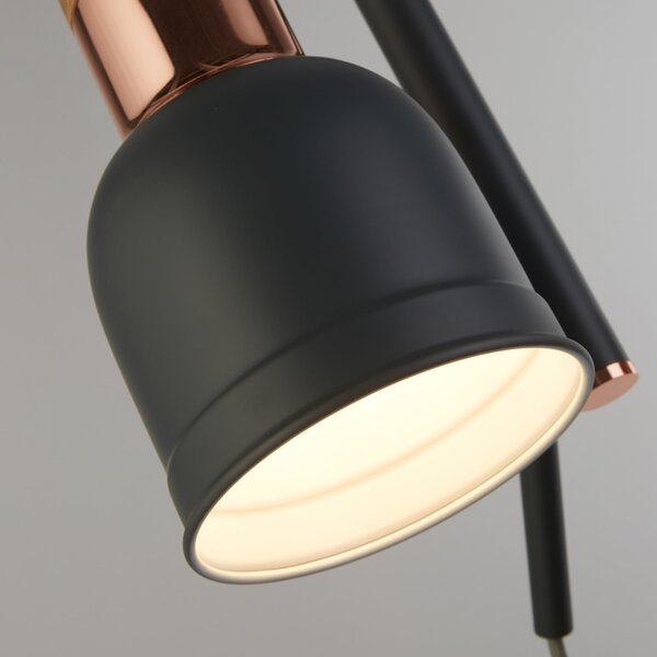 Searchlight Lampă suspendată Barham, gri, metal, 3 becuri, E27, reglabil, Gri, Camera de zi / sufragerie, Metal, Modern