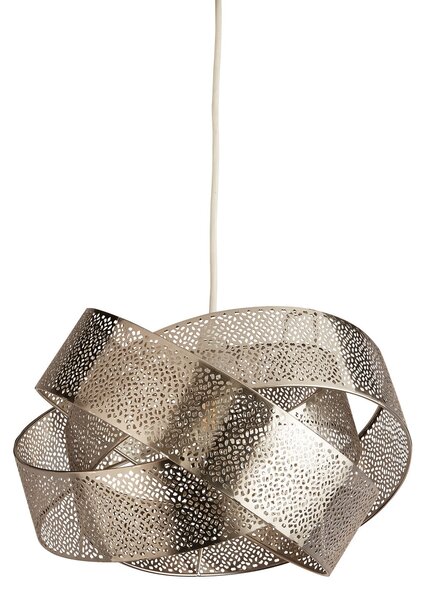 Searchlight Lampă suspendată Steffi, gri, metal, Ø 35 cm, E27, reglabil, Gri, Camera de zi / sufragerie, Metal, Modern