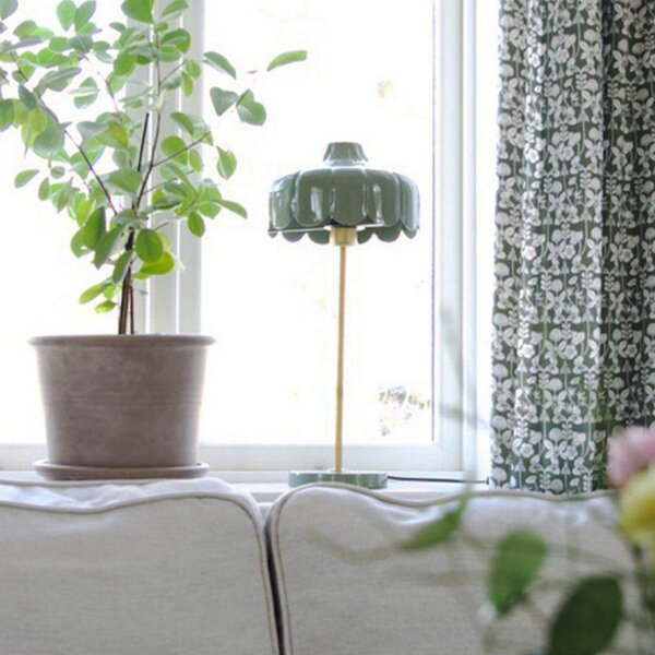 PR Home Lampă de masă Wells, verde/auriu, înălțime 50 cm, Verde, Camera de zi / sufragerie, Metal