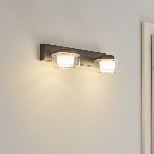 OSRAM Aplică LED ORBIS FLAME, negru, 2 becuri, CCT IP44, Negru, Baie, Metal, Modern