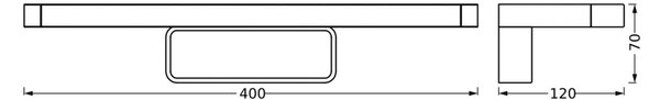 OSRAM Aplică de perete LED ORBIS DISC BAR, negru, 40 cm, IP44 CCT, Negru, Baie, Aluminiu, Modern