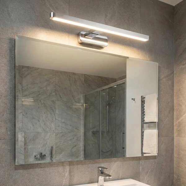OSRAM Aplică LED ORBIS DISC BAR, crom, 40 cm, IP44, CCT, Metalic, Baie, Aluminiu, Modern