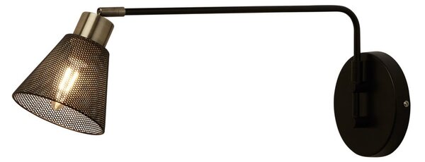 Searchlight Aplică de perete Sepanta, negru/alamă, metal, înălțime 21cm, E14, reglabil, Negru, Camera de zi / sufragerie, Metal, Modern
