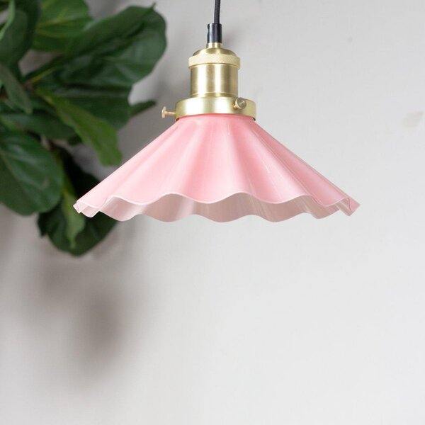 PR Home Lampă suspendată August, Ø 25 cm, roz, cu ștecher, Roz / Rosé, Camera de zi / sufragerie, Sticlă