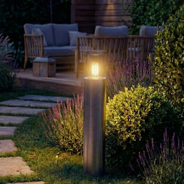 OSRAM Lampă cu soclu ENDURA CLASSIC EBRO, oțel inoxidabil, 49 cm IP44, reglabil, Metalic, Oțel inoxidabil, Modern