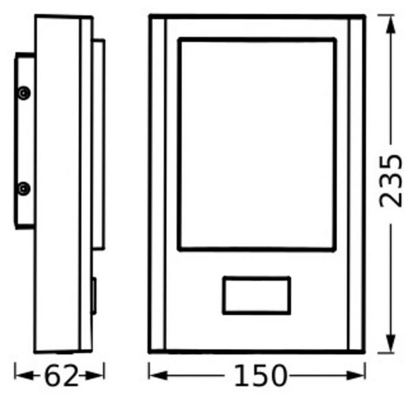 OSRAM Lampa LED cu senzor pentru exterior ENDURA STYLE ENTRANCE grafit, Gri, Aluminiu, Modern
