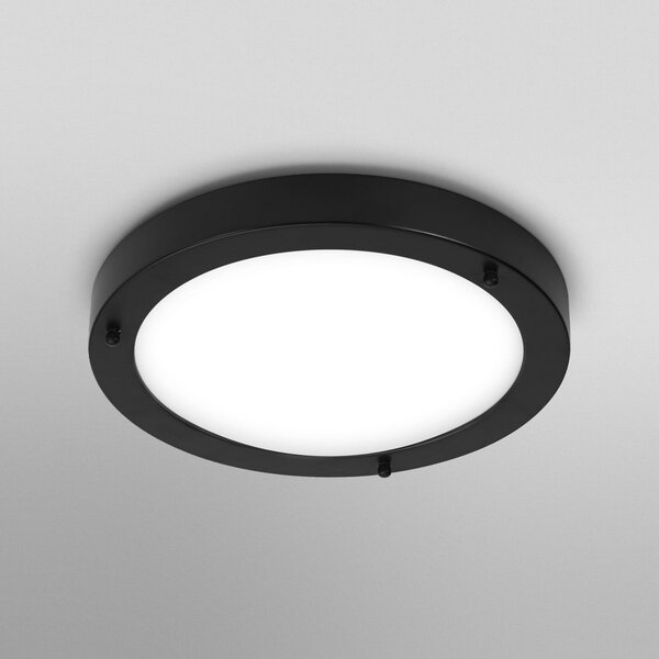 OSRAM Plafonieră BATHROOM, negru Ø 31 cm metal/sticlă IP44, reglabil, Negru, Baie, Metal, Modern