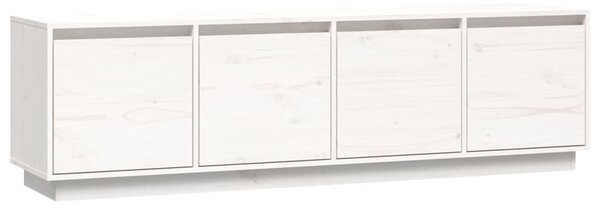 Comodă TV, alb, 156x37x45 cm, lemn masiv de pin