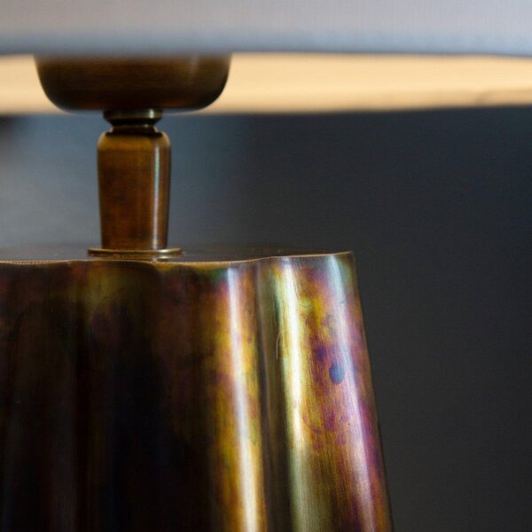PR Home Lampă de masă Aira, înălțime 50 cm, culoare alamă/alb, Metalic, Camera de zi / sufragerie, Metal