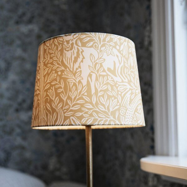 PR Home Lampă de masă BASE ELDERTREE, galben, înălțime 58 cm, țesătură, Galben, Camera de zi / sufragerie, Metal