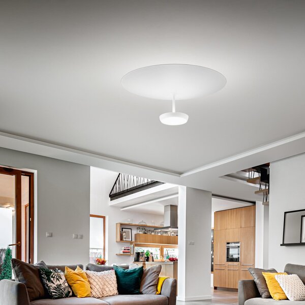 Fabas Luce Plafonieră LED Yuko, alb, metal, 23 cm înălțime, dimabilă, reglabil, Alb, Camera de zi / sufragerie, Metal, Modern