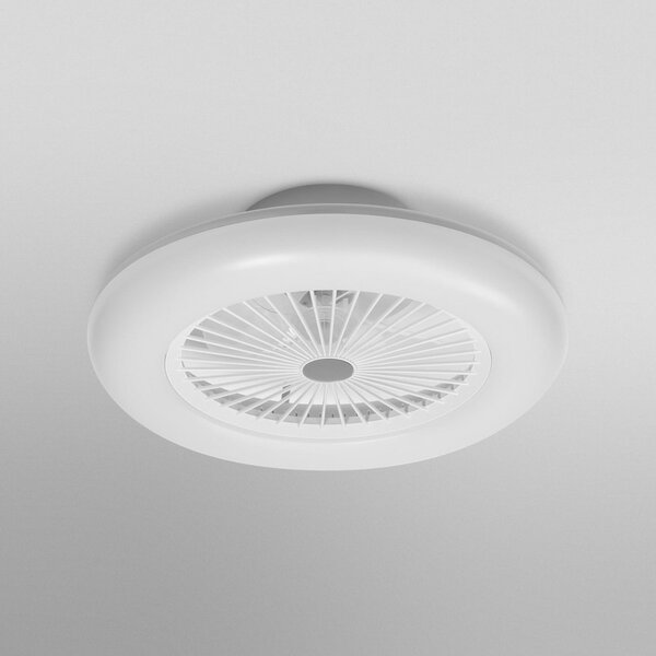 OSRAM SMART+ Ventilator de tavan cu LED WiFi ROUND alb silențios 55 cm, reglabil, Alb, Camera de zi / sufragerie, Plastic, Modern