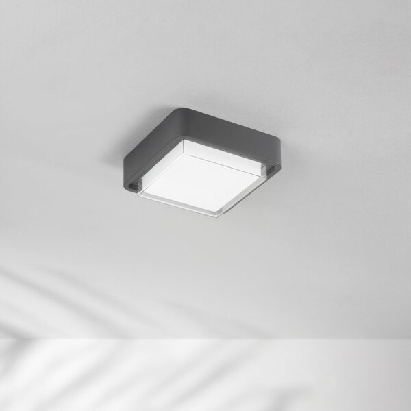 Fabas Luce Lumină LED pentru exterior Diuk, gri închis, metal, IP65, Negru, Aluminiu, Modern