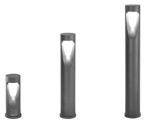 Fabas Luce Bornă luminoasă LED Teo, 80 cm înălțime, negru, metal, IP65, Negru, Aluminiu, Modern