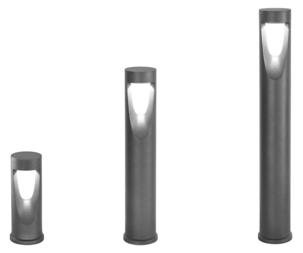 Fabas Luce Bornă luminoasă LED Teo, 60 cm înălțime, negru, metal, IP65, Negru, Aluminiu, Modern