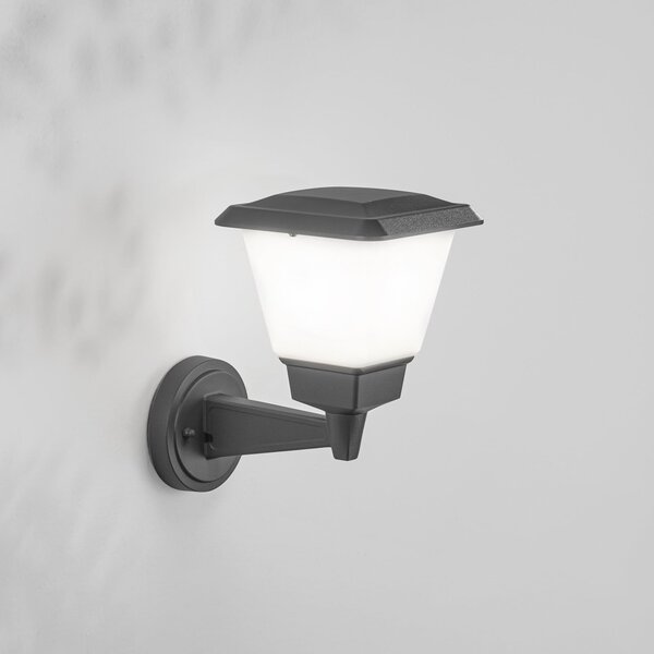 Fabas Luce Aplică de exterior Lena, gri închis, metal, E27, 27 cm, IP54, reglabil, Negru, Aluminiu, Modern