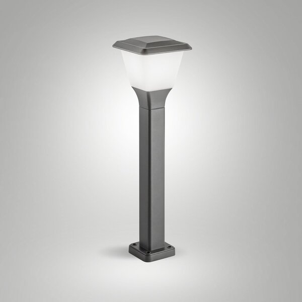 Fabas Luce Bornă luminoasă Lena, 60 cm, gri închis, metal, E27, IP65, reglabil, Negru, Aluminiu, Modern