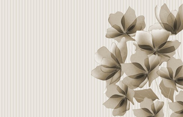 Fototapet Eleganță florală elegantă în bej, Populare fototapet, Populare fototapet, w08040v2 - Muralas.ro