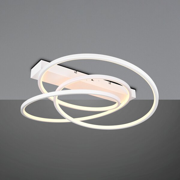 Trio Lighting Plafonieră Darvin LED, alb, metal, plastic, CCT, reglabil, Alb, Camera de zi / sufragerie, Metal, Modern