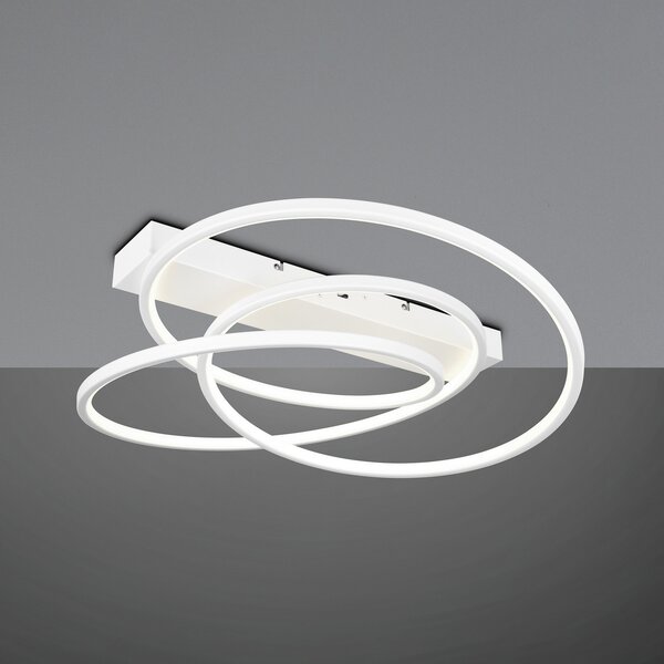 Trio Lighting Plafonieră Darvin LED, alb, metal, plastic, CCT, reglabil, Alb, Camera de zi / sufragerie, Metal, Modern
