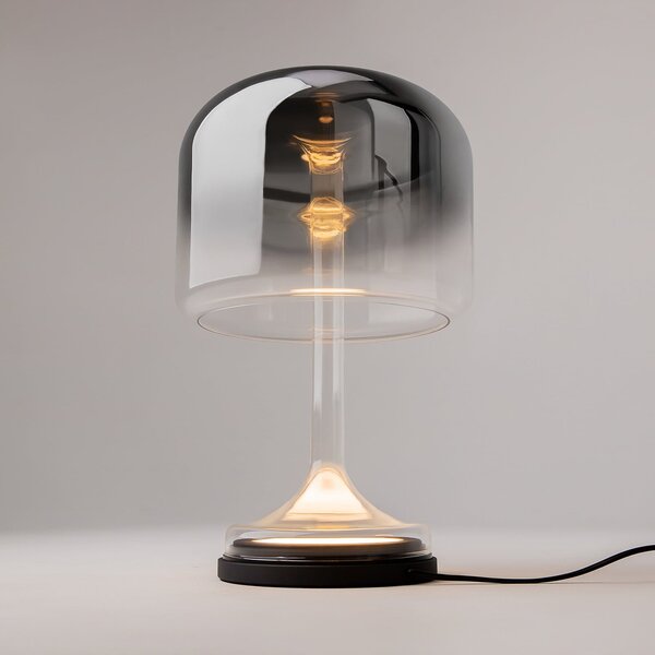 Maytoni LED-Lampa de masă Spirito, gri, sticlă, înălțime 42 cm, Gri, Camera de zi / sufragerie, Sticlă