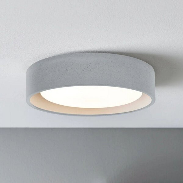 Beacon Lighting Plafonieră Uno, gri, beton, Ø 27 cm, GX53, reglabil, Gri, Camera de zi / sufragerie, Beton