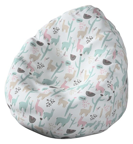 Fotoliu Beanbag culoare verde Țesătură cu model