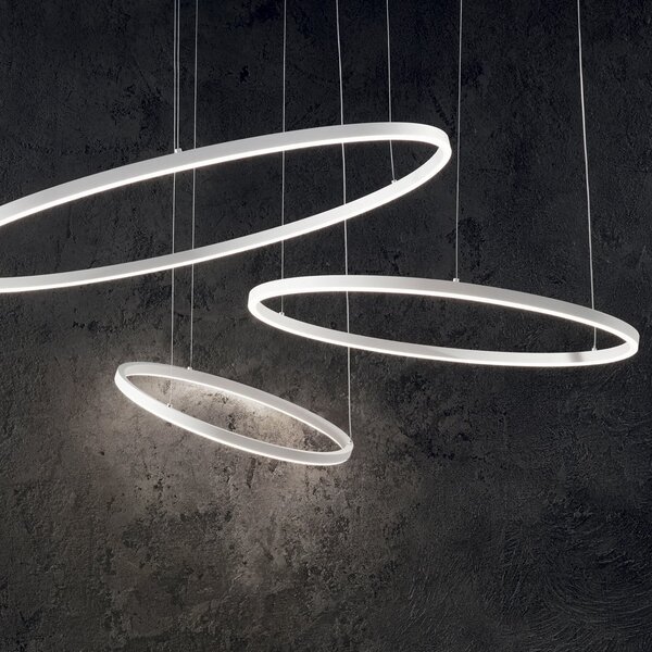 IDEAL LUX Ideal Lux Lampă suspendată LED Oracle Slim Ø 50 cm alb 3.000 K, Alb, Camera de zi / sufragerie, Metal, Modern