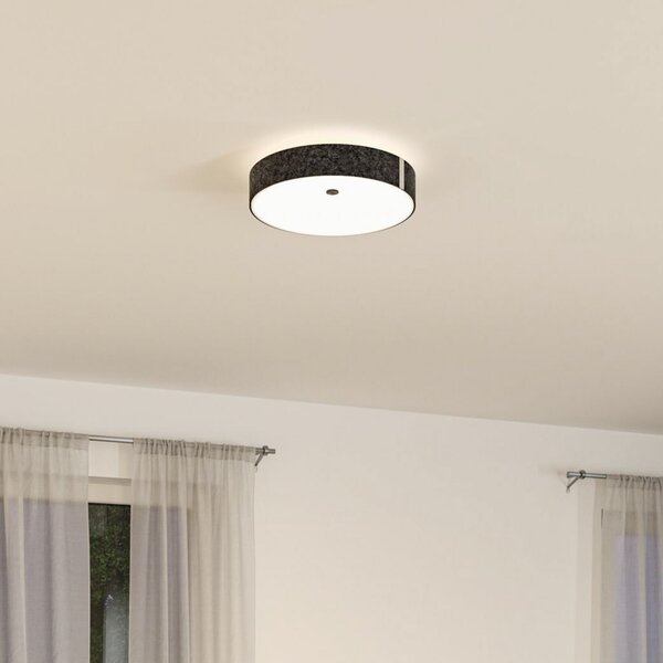 Paulmann Smart plafonieră LED Malika antracit Ø 40 cm pâslă, reglabil, Gri, Camera de zi / sufragerie, Țesătură / Textil, Modern, Plafon rotund direct