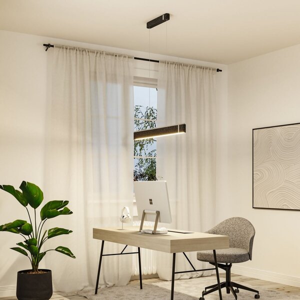 Paulmann Lampa suspendată LED Jagun, antracit, 100 cm, pâslă, reglabil, Gri, Camera de zi / sufragerie, Țesătură / Textil, Modern
